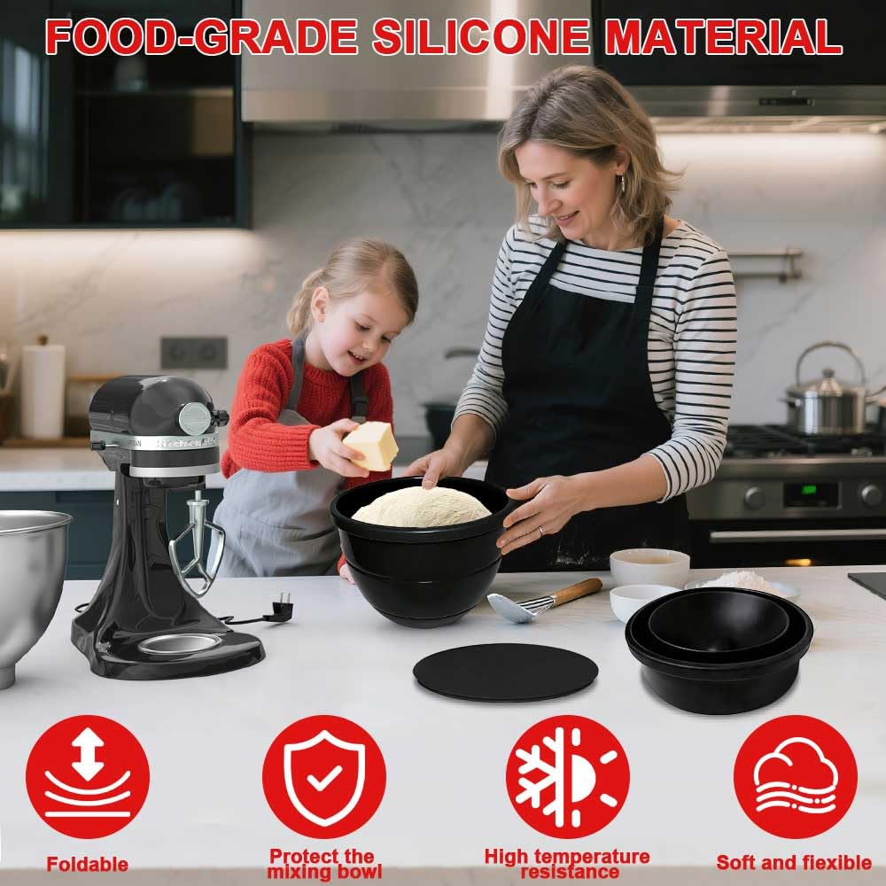 blender accessories and components,3 Pack replacement parts for the blender inner container,5-gallon kitchen blender's silicone inner container, easy to clean(White Red Black)