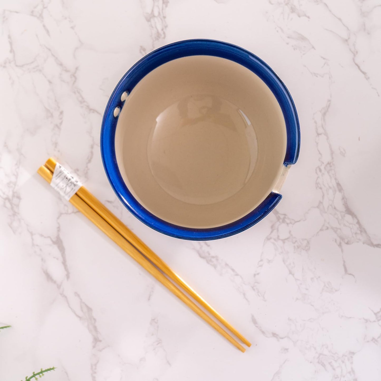 Urban Tokyo Handpainted Ceramic Glazed Japanese Ramen Udon Noodle Rice Bowl With Chopsticks 20 fl oz 5 inch Diameter Bowl Sets Color Box Packaging (Oriental Dragon Blue)