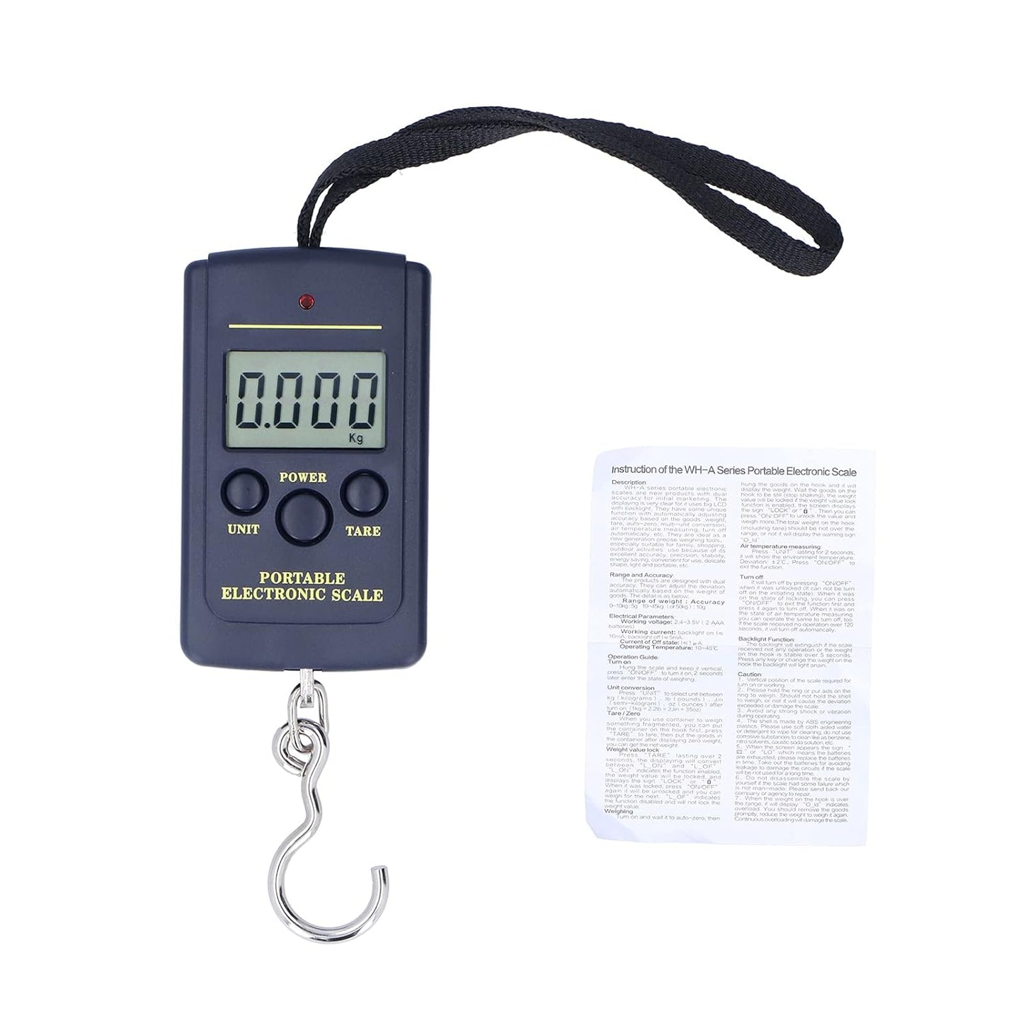 Portable Electronic Scale Mini 40kg-10g with Hanging Hook WH-A01L