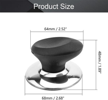 MroMax Universal Pot Lid Cover Knob Handle, Replacement Knob for Kitchen Cookware, Black