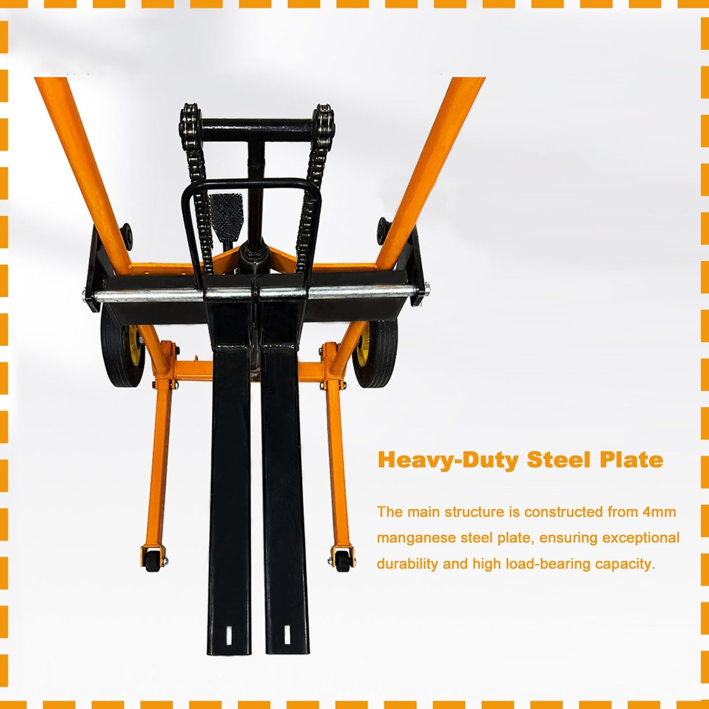 Portable Hydraulic Material Lift, Heavy-Duty Manual Pallet Jack for Garage Shop Lifting Moving