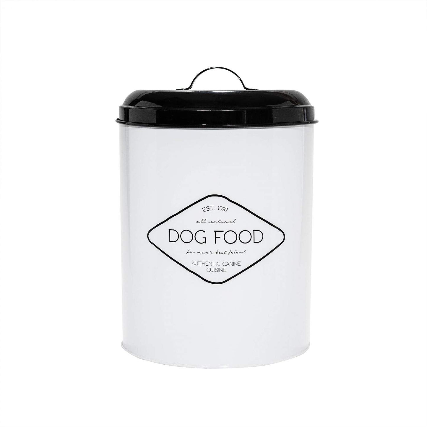 Amici Pet Buster All Natural Canister, Metal Storage Container with Handle Lid & Silicone Gasket Seal, Minimal Countertop Food Bin for Pantry, Pet Treats & Kitchen Dry Goods - 272 Oz (10.5"L x 14"H)