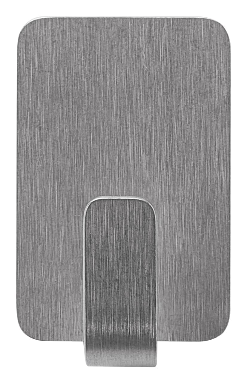Command Small Stainless Steel Metal Hooks 8 Hooks 10 Strips Holds up to 0.5 lb Removable Self Adhesive Hooks Great for Wall Decor