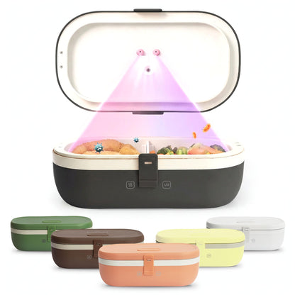UVI, Self Sanitizing Electric Lunch Box for Adults, Portable Food Warmer for Work & Travel, Portable Heated Lunch Box for Men & Women (Charging Box Not Included)