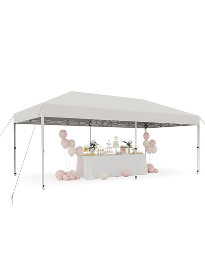 10'x 20' Pop Up Canopy for Parties, Heavy Duty Commercial Outdoor Vendor Waterproof Gazebo Shelter for Patio Events, White