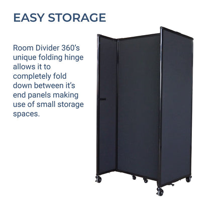 Versare Straightwall Sliding Portable Wall Partition | Freestanding Office Dividers | Locking Wheels | Temporary Room Separator | 15'6'' Wide x 6'10'' Tall Red Fabric Panels