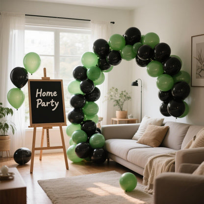 Matte Black Balloons 100 Pack - 12 Inch Helium-Ready Latex for Elegant Party Decorations