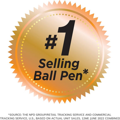 BIC Round Stic Xtra Life Ballpoint Pens, Bulk Pack of Black Ink Pens, Medium point 1.0 mm, Pack of 300