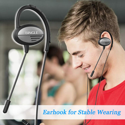DLAND Sports Headphones Wired,Noise Cancelling Earhook Earbuds,Gaming Earphones with Detachable Microphone for PS4,Xbox,Laptop Computer, Cellphone.Inline Controls for Hands-Free Calling.