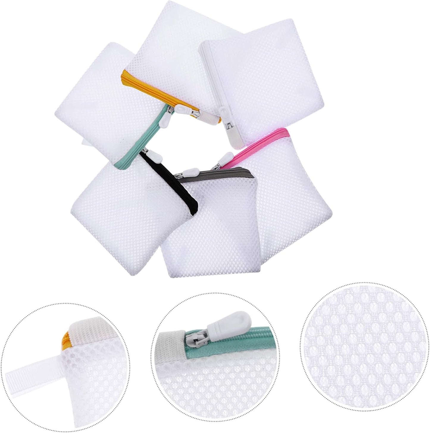 Zerodeko 6pcs Laundry Bag Set, Fine Mesh Washing Bags for Underwear, Bras, Travel Wash Bag with Zipper