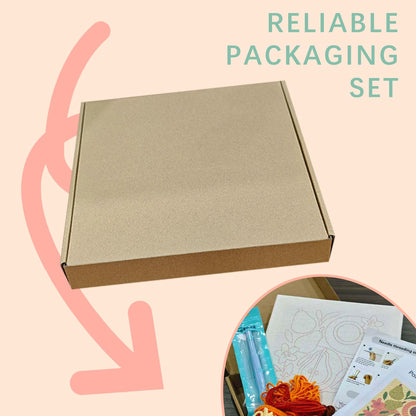 SDOYUNO Punch Needle Kit with Frame for Adults Beginners Kits 9.84 x 9.84 Inch Embroidery Starter Kits Punch Needle Kit with Fox Pattern, Threader, Yarns, Rug Punch, DIY Craft Kits (Brown)