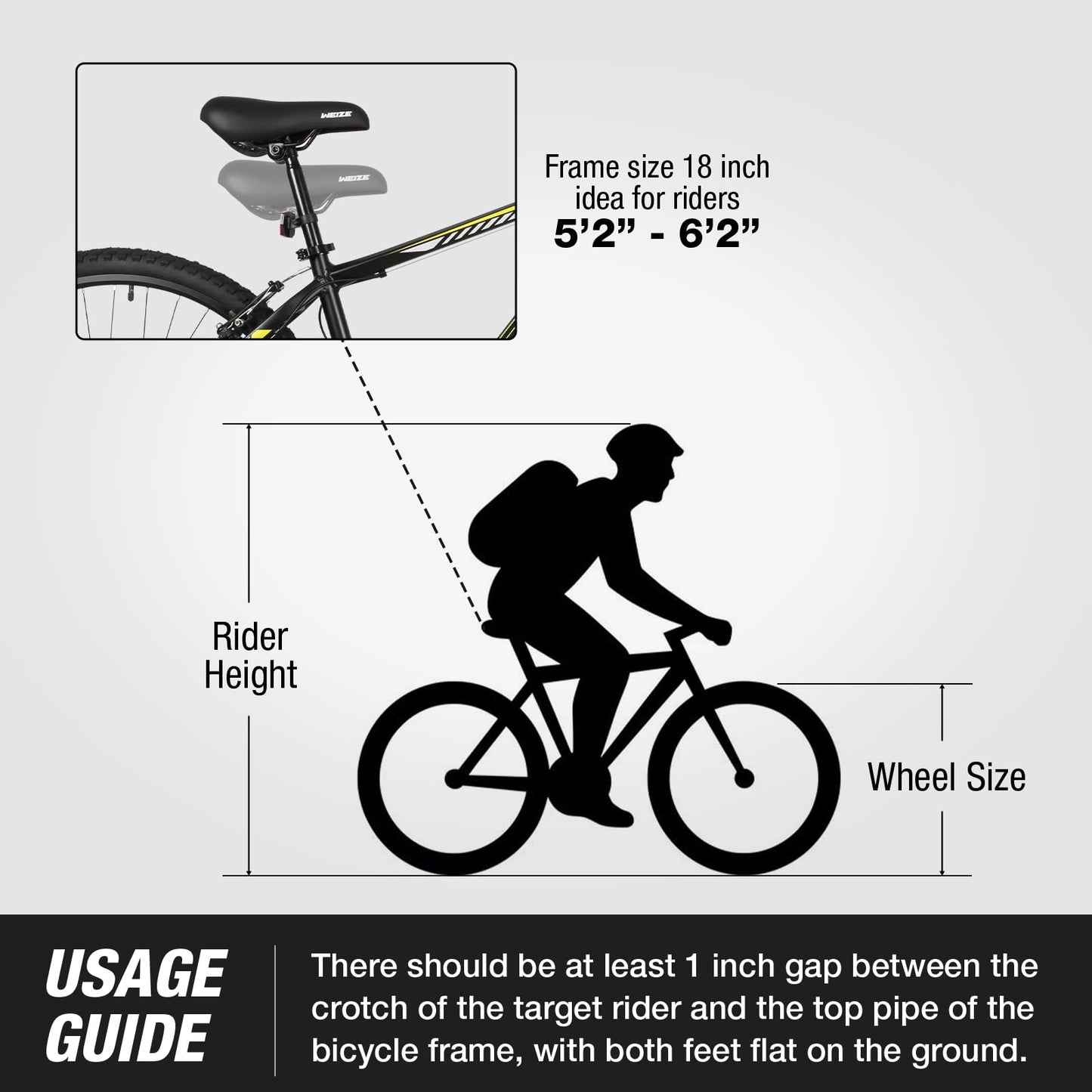 WEIZE Hardtail Mountain Bike, 29 Inch Wheels Outdoor Cycling Bike, 21-Speed Trigger Shifter, Aluminum Frame for Men and Women, Comfort Saddle, MTB Bicycle with Suspension Fork, Black