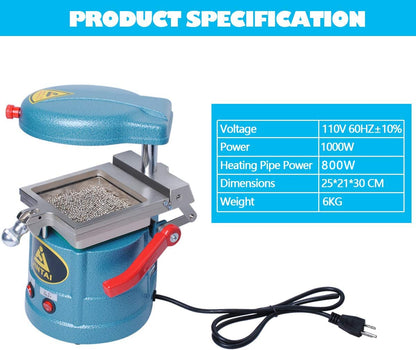 Gekufa Dental Vacuum Forming Machine 110V Molding Machine Lab with 15 Thermoforming Plastic Sheets 1.5MM