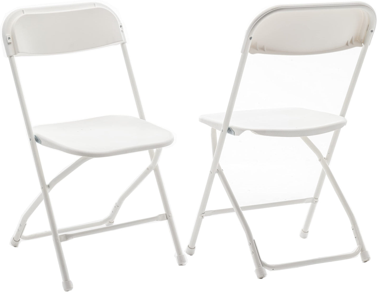 BTEXPERT Set of 50,Indoor Outdoor White Plastic Folding Chairs Stacking Steel Frame Commercial 650LB Weight Capacity Seating Home Yard Garden Wedding Event Party Picnic Dining Church School Portable