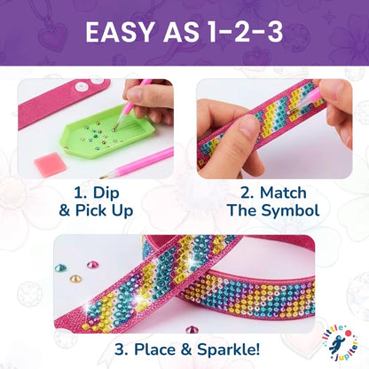 Diamond Art Bracelet Kit - Includes 6pcs - Bracelet Making Kit for Girls - Diamond Art Kits for Kids - Kids Diamond Art - Gem Art for Kids - Diamond Art for Kids - DIY Bracelet Making Kit for Girls