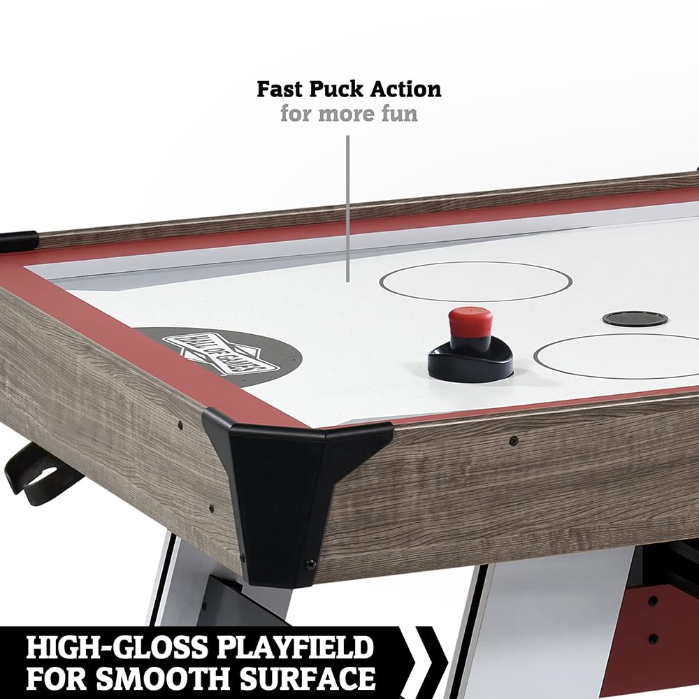 Hall of Games 5.5' Arcade Air Powered Hockey Table and Tennis Top 2-in-1 with Pusher, Puck, Net, and Paddle Set
