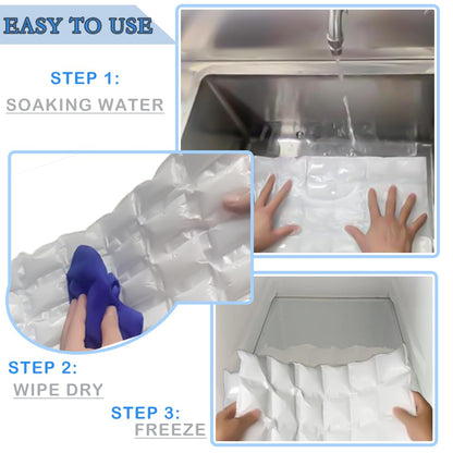 WAQIWARON Ice Sheets for Coolers Reusable - Ice Pack Sheets - 4 Large Flat Freezer Packs for Coolers - 96 Cube Ice Packs for Flexible Ice Mat - Long Lasting Ice Packs for Cooler