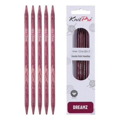 KnitPro Dreamz Double Pointed Needles 5" (12.5cm) | US Size 6 (4mm)
