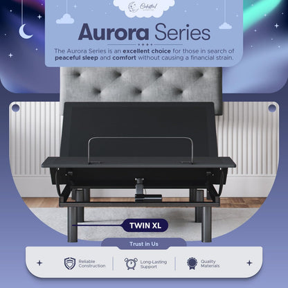 Celestial Sleep Aurora Adjustable Bed Base (Frame Only), Easy Assembly, Head and Foot Lift, Zero Gravity, Memory Positions - Twin XL