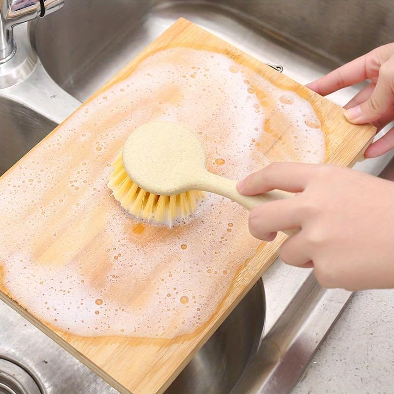 Jerliflyer Dish Brush with Handle, Long Handle for Cleaning Dishes, Pots, Pans, Sinks, Stoves