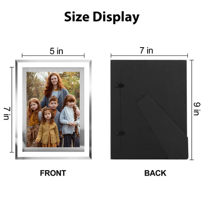 HIKWADERY 5x7 Picture Frames Silver - Set of 2, HD Real Glass 5 by 7 Photo Frame Mirrored Edge for Tabletop Display, Wedding Birthday Mothers Day Gifts (5 x 7, Silver)