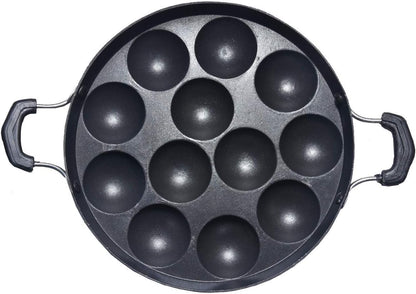 Non Stick Appam Maker, 12 Cavity Appam Patra Pan with Stainless Steel Lid