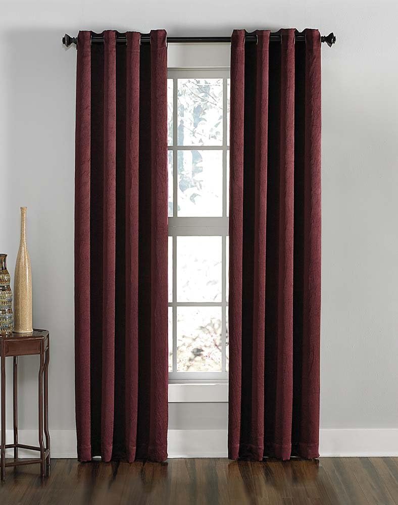 Curtainworks Lenox Grommet Curtain Panel, 50 by 84", Wine.