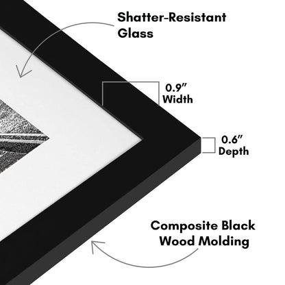 Americanflat 11x14 Picture Frame with Shatter-Resistant Glass - Use as 8x10 Frame with Mat or Display 11x14 Photo Without Mat - Signature Collection - Picture Frames for Wall Display - Black