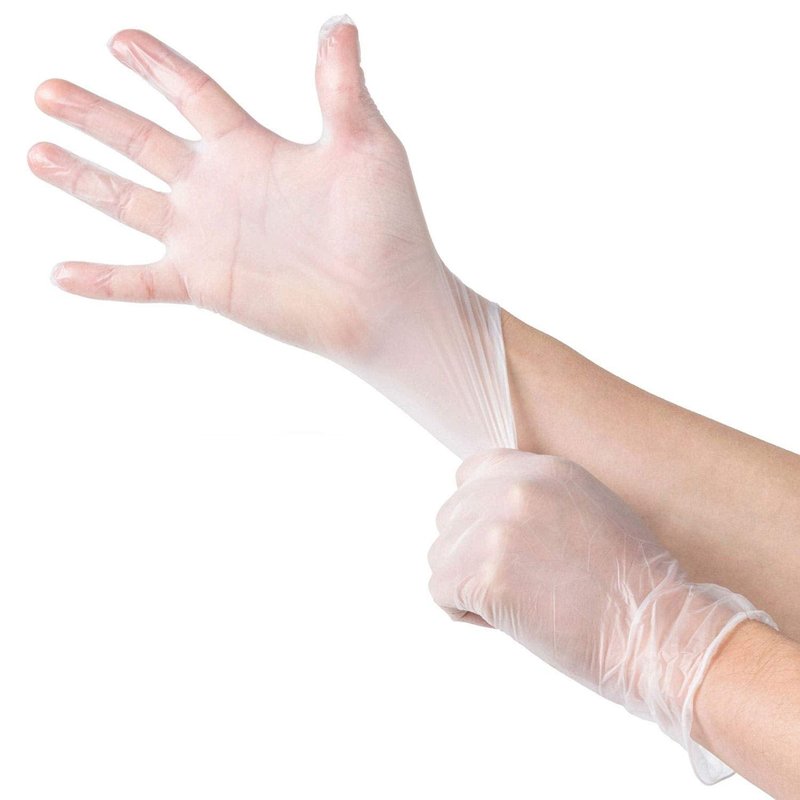 Sunset Brands 200 Disposable Vinyl Gloves, Medium Size, Non-Sterile, Easy Slip On/Off, Smooth Touch, Food Service Grade