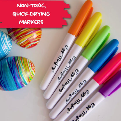 EggMazing Easter Egg Mini Decorator Kit Arts and Crafts Set - Includes Egg Decorating Spinner and 6 Markers - Ages 3 and Up [Packaging May Vary]