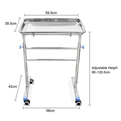 Shelf Stainless Steel Rolling Cart with Wheels for Kitchen,Rolling Tool Trolley Cart with Storage Tray, Home, Medical(B)
