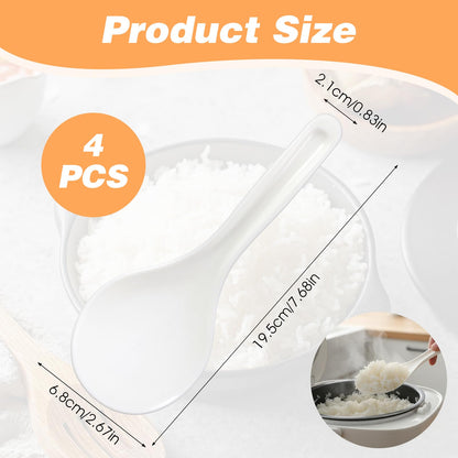 Curved Standing Rice Spoon Paddle, 2Pcs Non Stick Rice Scooper Potato Serving Spoon, Heat Resistant Cooker Scoop Paddle