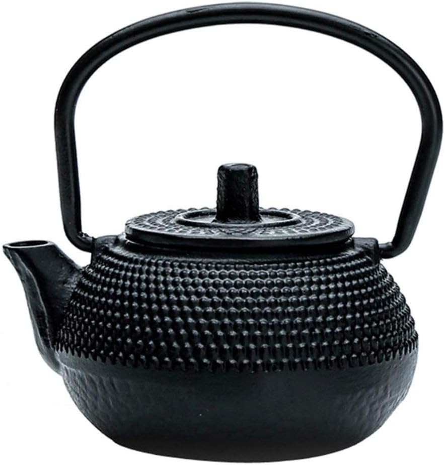 PATKAW Japanese Tetsubin Cast Iron Teapot, Stovetop Kettle for Loose Leaf Tea, Black (7.20X7.00X4.30cm)