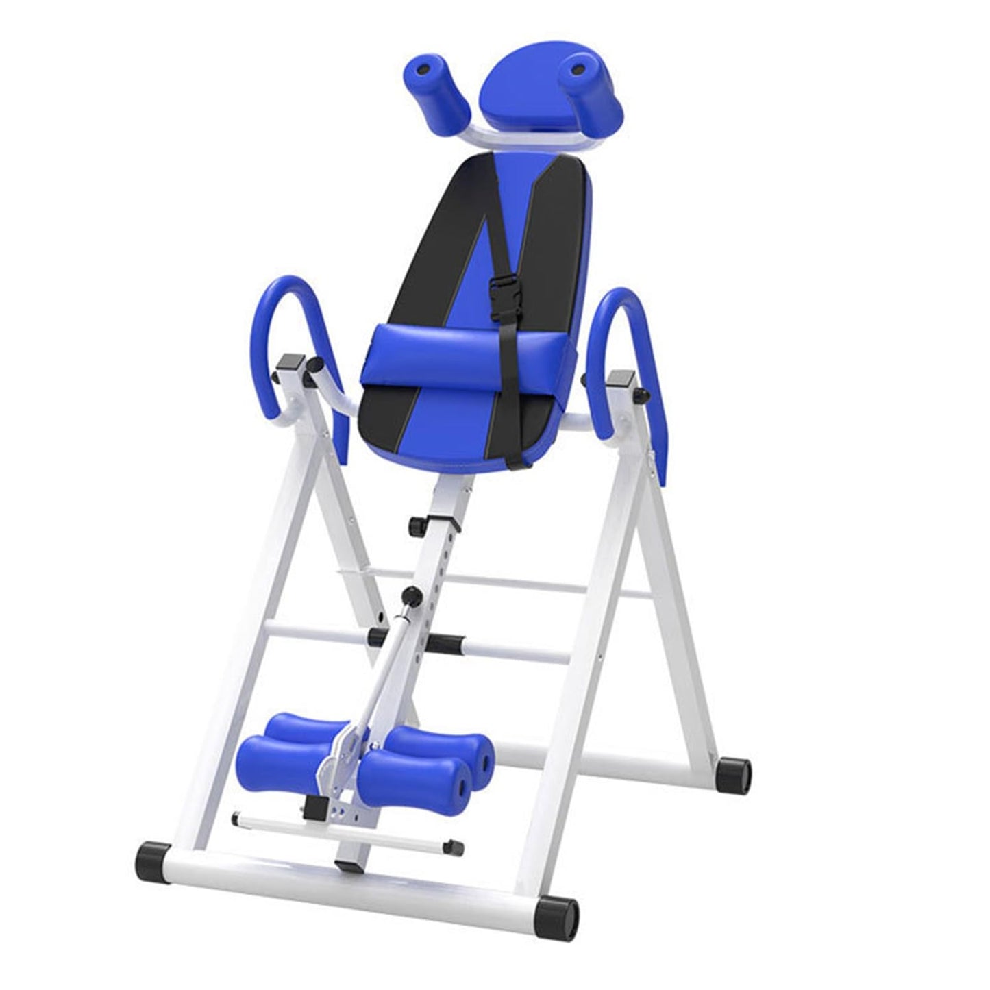 Gravity Heavy Duty Inversion Table with Headrest & Adjustable Protective Belt Back Stretcher Machine for Pain Relief Therapy (Color : Blue)
