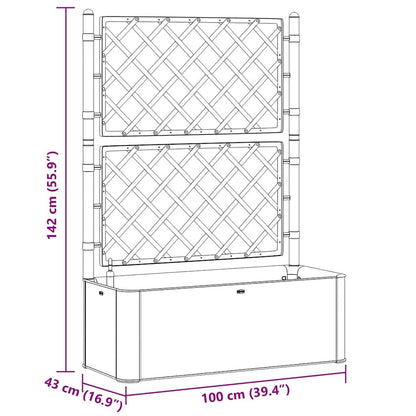 Tmriohed Self-Watering Trellis Planter Box Anthracite Plastic 39.4x16.9x55.9 in Large Outdoor Planter Box for Climbing Plants Patio Balcony Garden