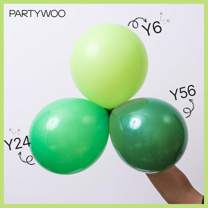 PartyWoo Lime Green Balloons - 127-Piece Latex Balloon Arch Kit | Various Sizes for Graduation & Birthday Celebrations