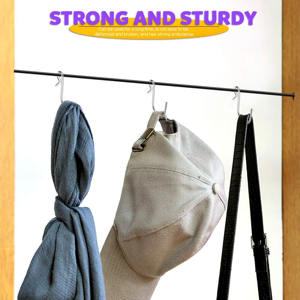 HNYYZL 30 Pack S Shaped Hooks - Stainless Steel Metal Hangers for DIY Crafts, Jewelry, Key Chains