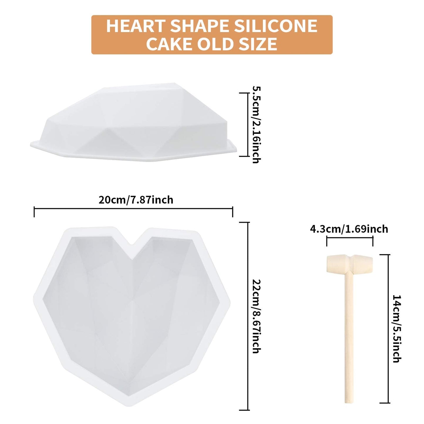 Chocolate Mold Set,Chocolate Heart Molds,Breakable Heart Mold with Hammer,Number and Letter Molds for Cake Decoration Candy Making-Suitable for Various Festivals