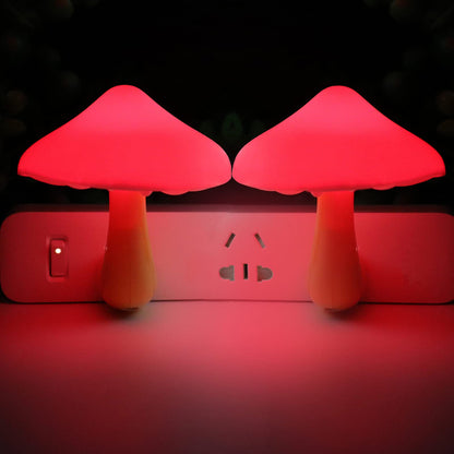 AUSAYE Sensor LED Night Light Plug in Wall Lamp, Energy Saving NightLight Cute Mushroom Night Lights for Adults Kids Bedroom,Bathroom,Toilet, Stairs, Kitchen,Hallway Corridor Warm White