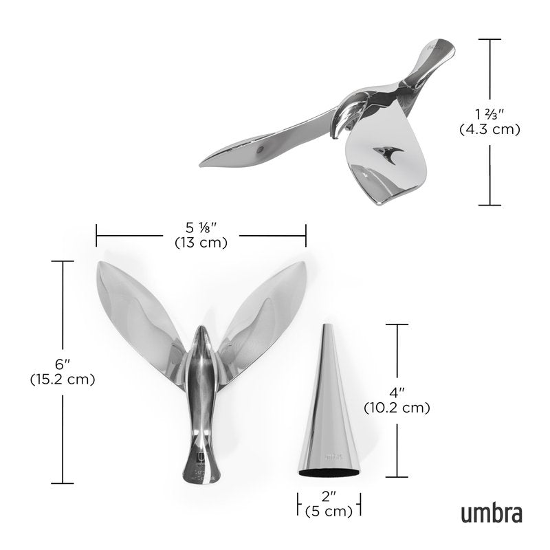 Umbra Tipsy Bottle Opener – Balancing Bird Sculptural Bar Tool and Accessory, Chrome