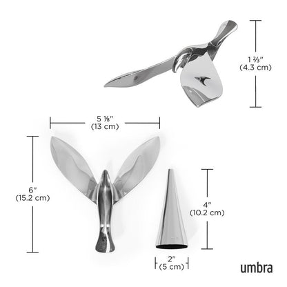Umbra Tipsy Bottle Opener – Balancing Bird Sculptural Bar Tool and Accessory, Chrome