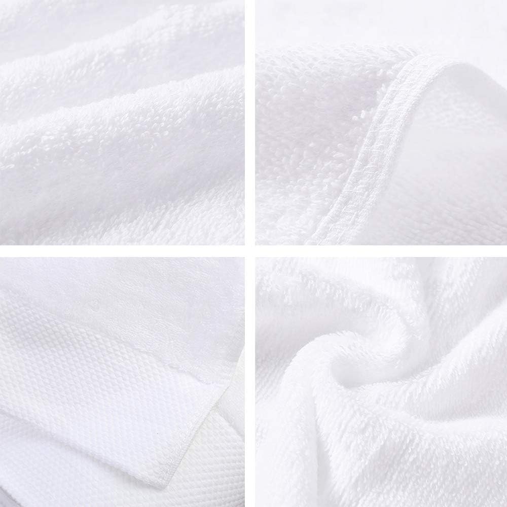 Lin Cotton Hand Towels, Soft & Highly Absorbent for Bathroom, White 2 Pack, 14 x 30 Inch