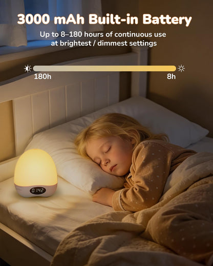 Skiennix Egg Night Light - Portable Rechargeable Baby Lamp with Touch Control & RGB Color Changing, Dimmable Design