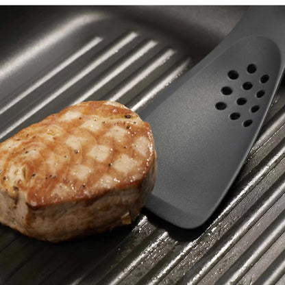 Joseph Joseph - Uni-tool 5-in-1 Silicone Kitchen Utensil, Slotted Spoon, Turner, Cutting Tool, Solid Spoon and Spatula in one- Grey