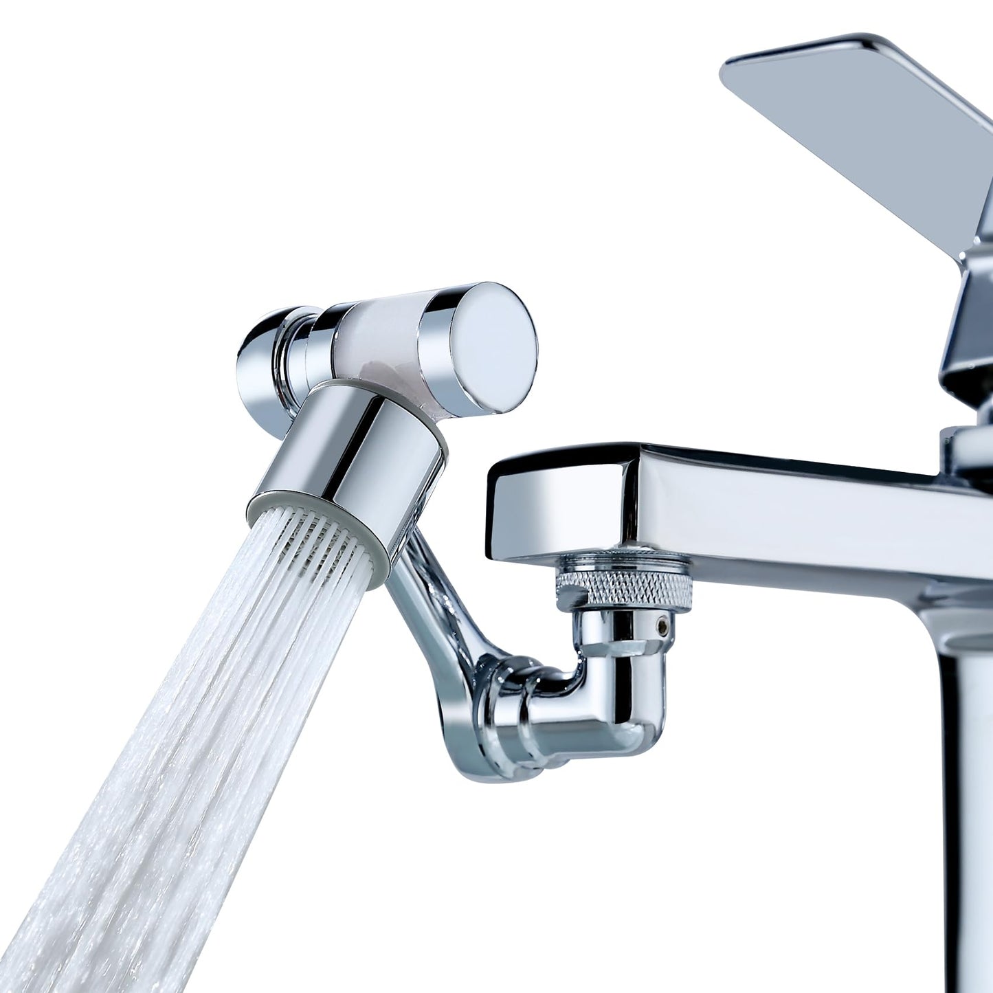 1080°Swivel Faucet Extender with Filter, Sink Water Faucet Aerator Extension in Brass, Swivel Robotic Arm Bathroom Faucet Extender, Kitchen Rotating Extension with 2 Mode Splash