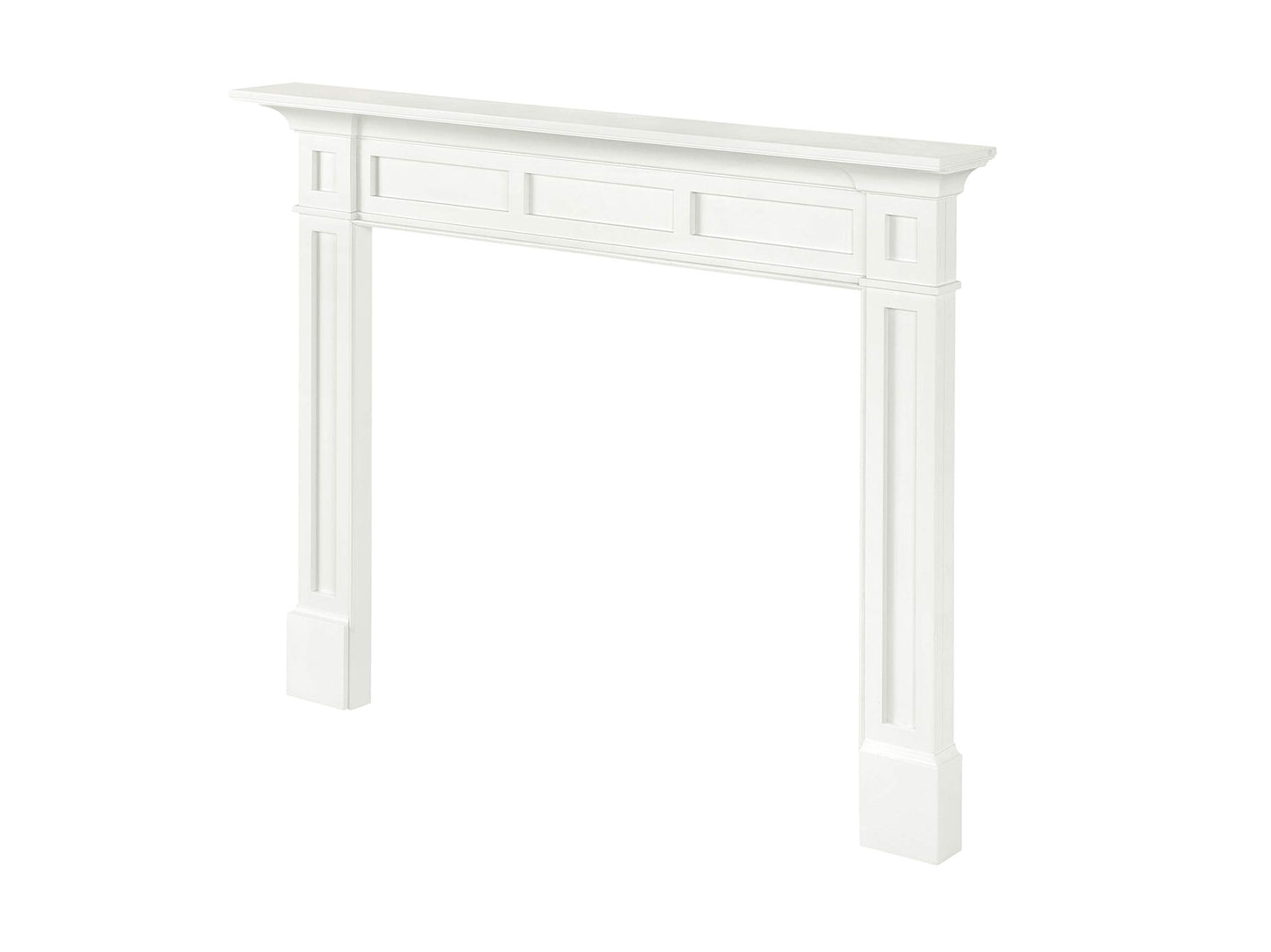 Pearl Mantels ARYB56515 Furniture for Your Fireplace, Premium Grade A MDF Mantel Surround, Crisp White Paint, Interior Opening 56" W x 42" H