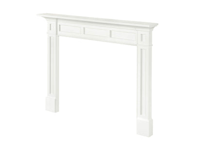 Pearl Mantels ARYB56515 Furniture for Your Fireplace, Premium Grade A MDF Mantel Surround, Crisp White Paint, Interior Opening 56" W x 42" H
