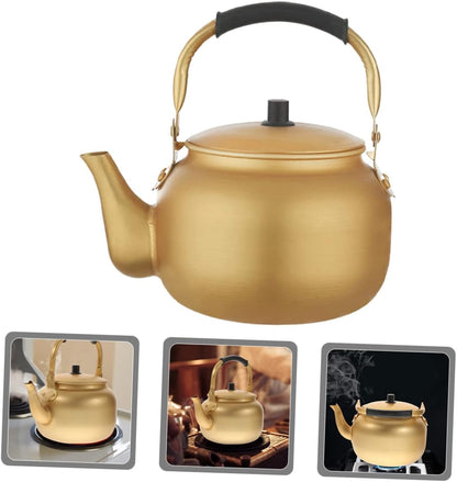 Vintage Aluminum Kettle, Hot Water Kettle Coffee Pot, Portable Water Boiler for Tea and Milk