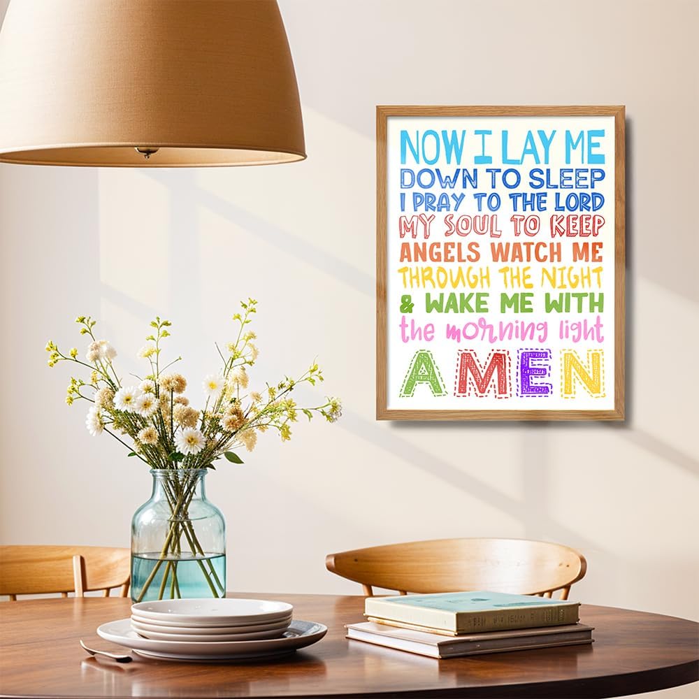 11x14 91 Jesus Christ Bible Verse Wall Art FRAMED - Christian Gifts for Kids - Nursery Decor - Toddler Room Decoration