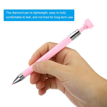 PATIKIL Diamond Art Pen with Wax, Diamond Art Accessories Refillable Wax Pen with 20Pcs Wax for Diamond Art Nail DIY Craft, Pink